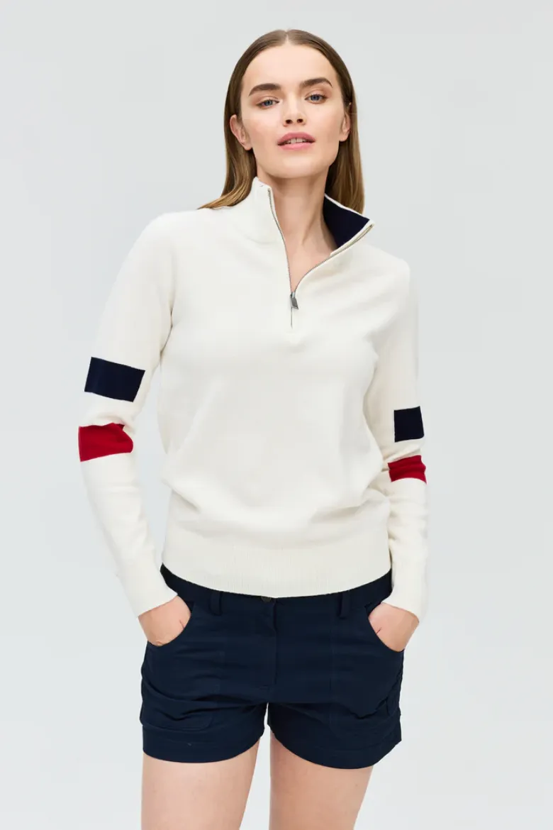 Bilde av LES ARCS Elaine half zip W white